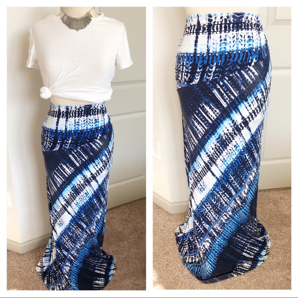 Bobeau Maxi Skirt Ikat Tie Dye 🌊 Spring/Summer